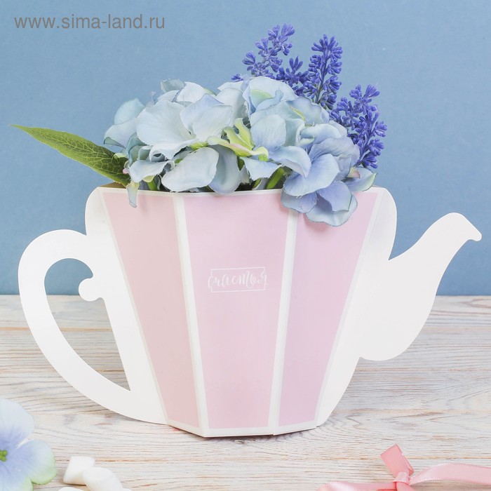Коробка-чайник «Счастья», розовый 27 × 17 см