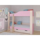 Детская двухъярусная кровать «Астра 2», цвет дуб молочный/розовый - фото 109830402