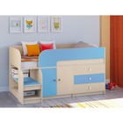 Детская кровать-чердак «Астра 9 V1», цвет дуб молочный/голубой - фото 109830445