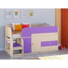 Детская кровать-чердак «Астра 9 V1», цвет дуб молочный/фиолетовый - Фото 1