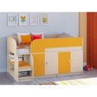 Детская кровать-чердак «Астра 9 V2», цвет дуб молочный/оранжевый - Фото 1