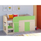 Детская кровать-чердак «Астра 9 V2», цвет дуб молочный/салатовый - фото 109830455