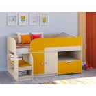 Детская кровать-чердак «Астра 9 V4», цвет дуб молочный/оранжевый - фото 109830469