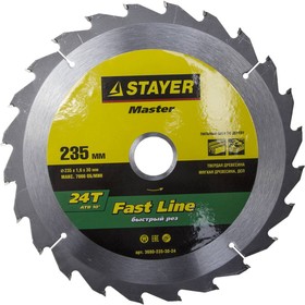 

Диск пильный STAYER 3680-235-30-24, по дереву, 235x30мм, 24Т