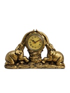 Часы настольные интерьерные каминные «Два слона», 30×20×7 см, d=6.5 см - Фото 2