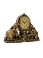 Часы настольные интерьерные каминные «Два слона», 30×20×7 см, d=6.5 см - Фото 3