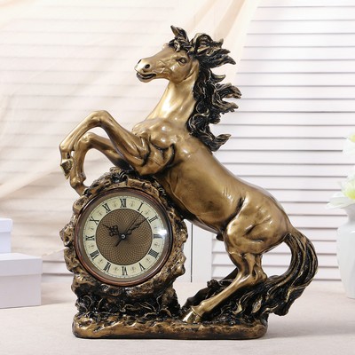 Часы настольные "Конь", цвет  золото, 51х39х17 см  микс