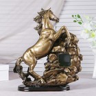 Часы настольные каминные "Лошадь", 40 х 31 х 15 см, золото - Фото 3