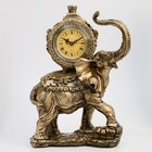 Часы настольные каминные "Слон", цвет  бронзовый 35х22х10 см - фото 1404618