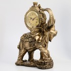 Часы настольные каминные "Слон", цвет  бронзовый 35х22х10 см - фото 8421022