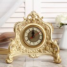 Часы настольные интерьерные каминные, 21×19×6.5 см, d=7 см, белые с позолотой - Фото 1