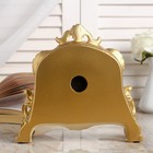 Часы настольные интерьерные каминные, 21×19×6.5 см, d=7 см, белые с позолотой - Фото 3