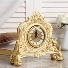 Часы настольные интерьерные каминные, 21×19×6.5 см, d=7 см, белые с позолотой - Фото 2