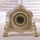 Часы настольные интерьерные каминные, 21×19×6.5 см, d=7 см, белые с позолотой - Фото 4