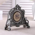 Часы настольные интерьерные каминные, 21 х 19 х 6.5 см, d-7 см, серебряные - Фото 2