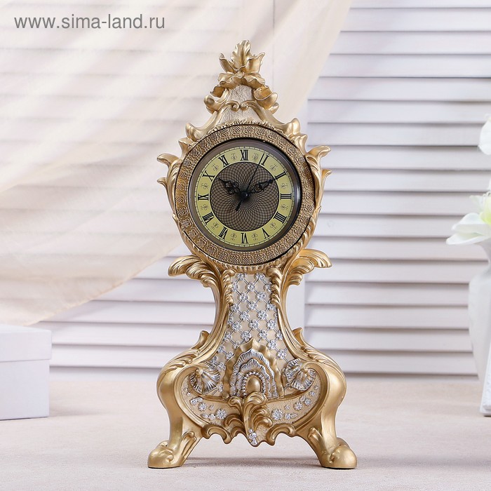 Часы настольные интерьерные каминные "Рококо", 38 х 17.5 х 10 см, d-10 см - Фото 1