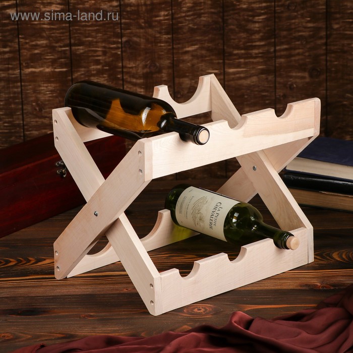 Подставка для бутылок "Оригами" складная, массив клёна - Фото 1