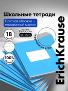 Тетрадь 18 листов в линейку, «Классика Bright», обложка мелованный картон, блок офсет 100% белизна, голубая - Фото 1