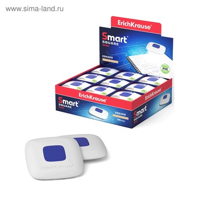 Ластик с держателем ErichKrause ErichKrause SmartWay Mini Square, средней жёсткости, гипоаллергенный, в пакете с европодвесом