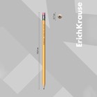 Карандаш чернографитный ErichKrause. Amber 101, НВ, с ластиком, шестигранный, деревянный, жёлтый корпус - Фото 6