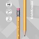 Карандаш чернографитный с ластиком, ErichKrause, Amber 101, НВ, дерево, шестигранный, в коробке, жёлтый корпус - Фото 5