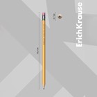 Карандаш чернографитный ErichKrause. Amber 101, НВ, с ластиком, шестигранный, деревянный, жёлтый корпус - Фото 2