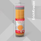 Карандаш чернографитный ErichKrause. Amber 101, НВ, с ластиком, шестигранный, деревянный, жёлтый корпус - Фото 4