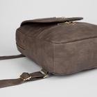 Рюкзак молодёжный, отдел на молнии, 2 наружных кармана, цвет коричневый - Фото 3