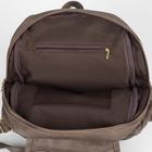 Рюкзак молодёжный, отдел на молнии, 2 наружных кармана, цвет коричневый - Фото 4