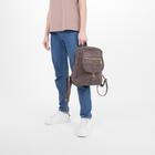 Рюкзак молодёжный, отдел на молнии, 2 наружных кармана, цвет коричневый - Фото 5