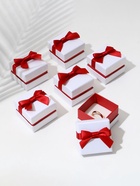 Коробочка подарочная под кольцо, серьги «Рафаэлло», 5×5 см, бело-красная - Фото 2