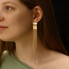 Серьги висячие «Голливуд» блеск нитей, цвет золото, 14,5 см - Фото 4