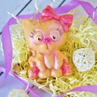 Пластиковая форма для мыла "Котенок с бантом" 7х3х9,5 см - Фото 1