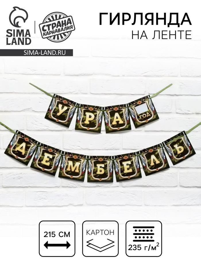 Гирлянда на ленте «Дембель», длина 215 см - Фото 1