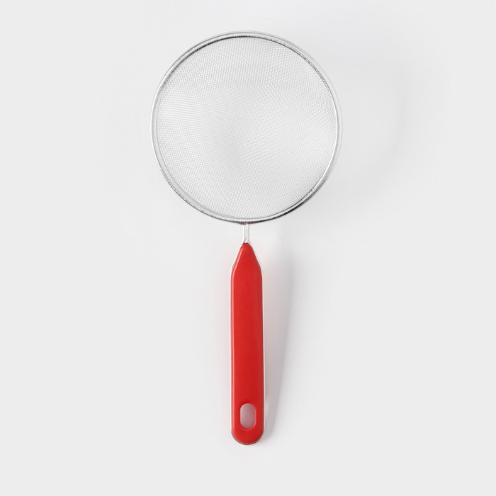 Сито для просеивания Доляна «Хозяюшка», d=12 см, красное - Фото 1