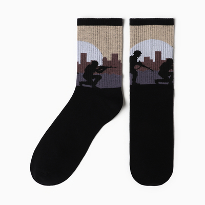 Носки мужские «Солдаты» р-р 41-44 (27-29 см), хаки, 80% хл.,15% п/а, 5% эл.