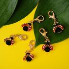 Шармик «Божья коровка» летящая, цвет красно-чёрный в золоте - Фото 1