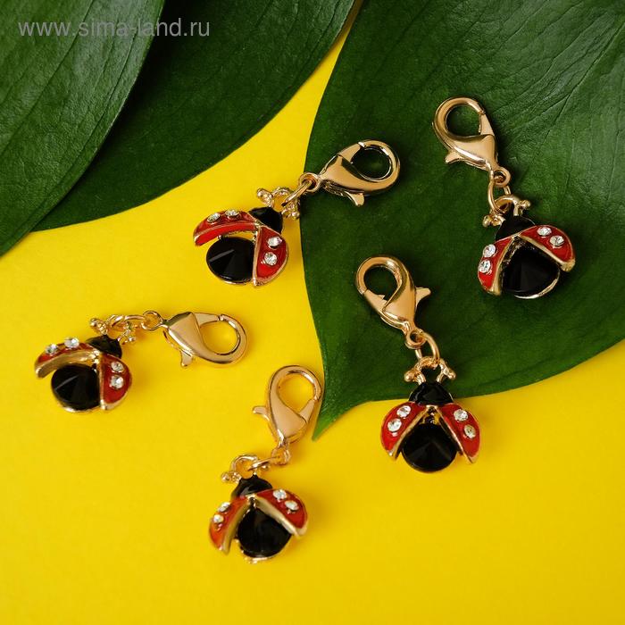 Шармик «Божья коровка» летящая, цвет красно-чёрный в золоте