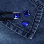 Стразы термоклеевые «Квадрат», 8 × 8 мм, 50 шт, цвет синий - Фото 2