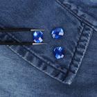 Стразы термоклеевые «Прямоугольник», 8 × 10 мм, 50 шт, цвет синий - Фото 2