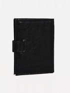 Портмоне мужское на кнопке, 2 в 1, для автодокументов, 4 отдела, для карт, для монет, чёрное - Фото 5
