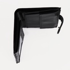 Портмоне мужское на кнопке, 2 в 1, для автодокументов, 4 отдела, для карт, для монет, чёрное - Фото 5