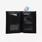 Портмоне мужское без застежки, 3 в 1, для автодокументов и паспорта, 4 отдела, для карт, для монет, цвет чёрный - фото 24735351