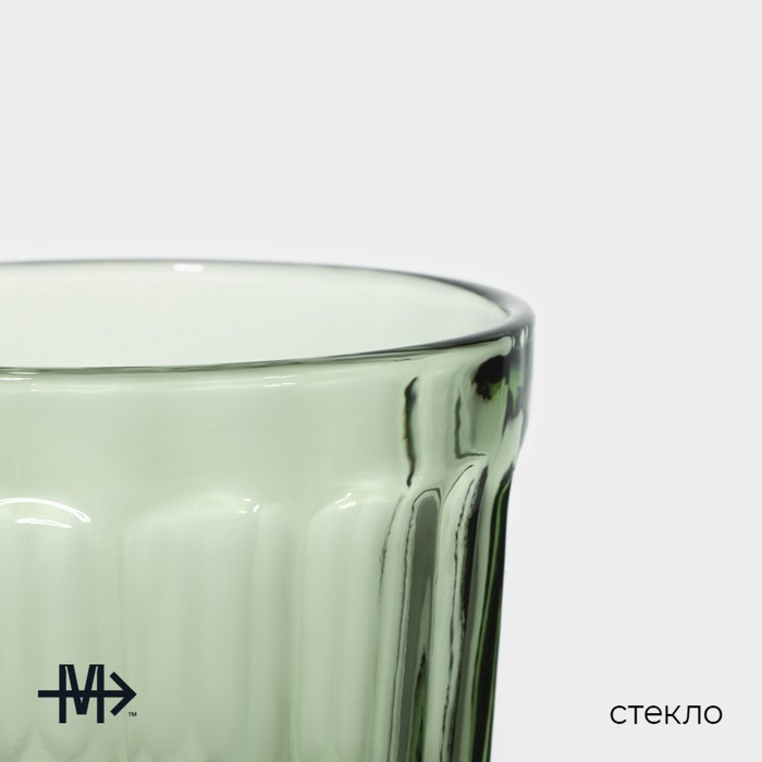 Стакан стеклянный Magistro «Ла-Манш», 220 мл, цвет зелёный - фото 1884881250
