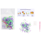 Набор для плетения браслетов из резиночек, бело-сиреневый (110 шт, крючок, 6 креплений) - Фото 1