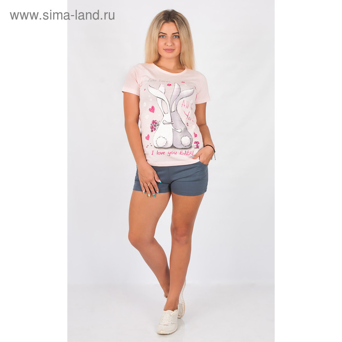 Комплект женский (футболка, шорты) ТК-1052 цвет МИКС, р-р 46 - Фото 1
