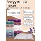 Вакуумный пакет для хранения одежды «Лаванда», 70×100 см, ароматизированный, прозрачный - фото 8737251