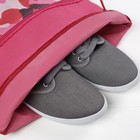 Мешок для обуви, отдел на шнурке, цвет розовый - Фото 3