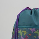 Сумка-мешок для обуви «Бабочки», наружный карман на молнии, цвет морской волны - Фото 4