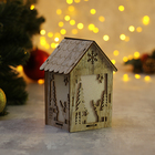 Подвеска световая "Домик с Оленем", 11х15х8 см, 1 LED, бат.(в комп), серое окно, Т/БЕЛЫЙ - Фото 2